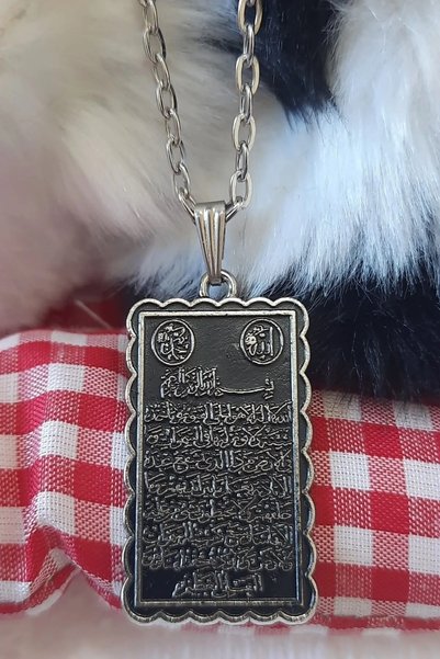Herşey Nota Gümüş Kaplama Ayetel Kürsü Ayetli Kolye