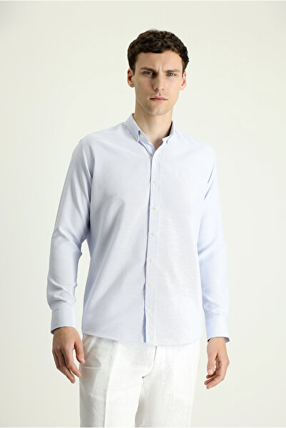 Kiğılı Long Sleeve Slim Fit Slim Fit Patterned Sports Cotton Easy-Iron Shirt