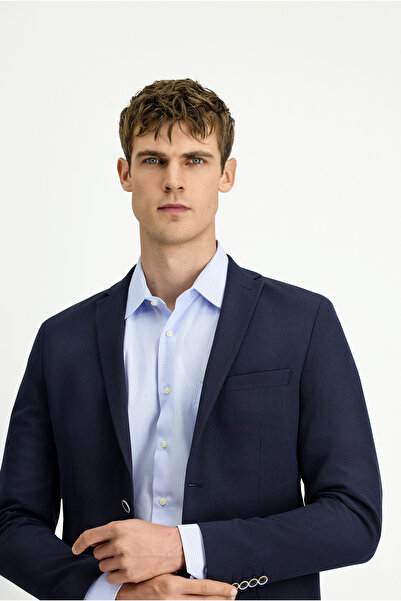 Kiğılı 7 Drop Super Slim Fit Eksra Dar Kesim Gofre Ceket