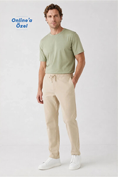 Kiğılı Regular Fit Standart Kesim Yandan Cep Beli Lastikli İpli Jogger Pantolon