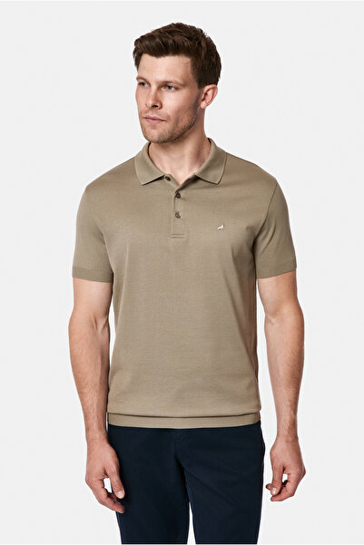 Abdullah Kiğılı Regular Fit Buttoned Polo Collar Embroidered 100% Mercerized ...