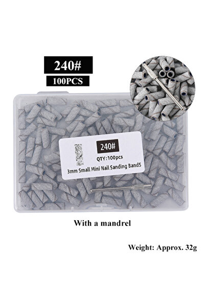 Choice5 A-240Grit-100pcs 200/100pcs 3mm Mini Sanding Bands with Mandrel Set E...