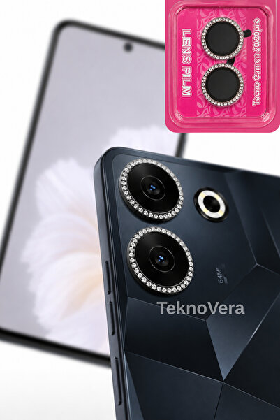 teknovera Tecno Camon 20 / 20 Pro Uyumlu Taşlı Kamera Lens Koruyucu – Şık ve ...