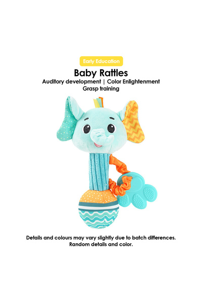Choice4 Blue Elephant 1pcs 0-6 months Dental Gum Hand Grip Plush Doll Can Bit...