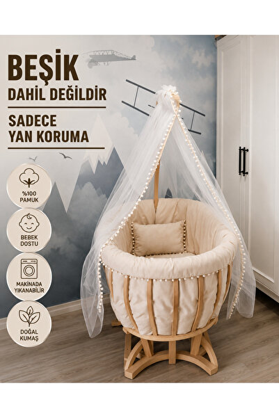 Bebek Sepet Beşik Sadece Yan Koruma Ponponlu gönderiliyor