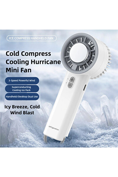 choice2 White TINSOL Ice-Cooling High-Speed Handheld Fan 5200mAh Portable Min...