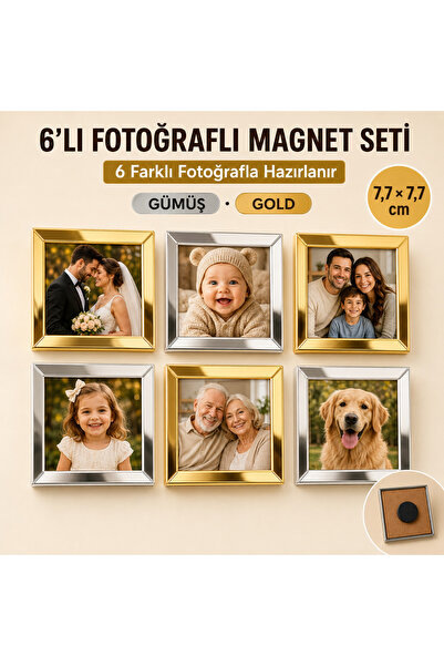 Sultan magnet hediyelik Kişiye Özel Resimli Mini Çerçeve Magnet Seti 6’lı – F...