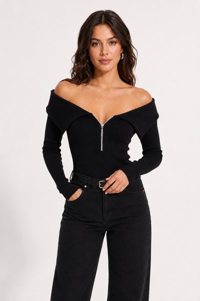 Sienza Madonna Collar Half Zip Camisole Women's Blouse