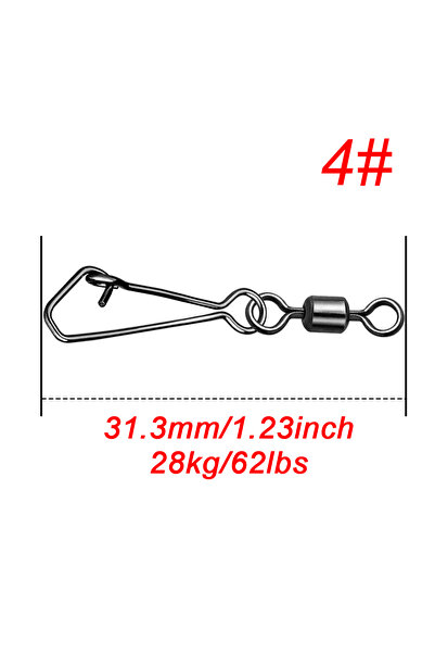 Choice 25pcs 4 FishTrip Fishing Lure Connector Swivel Snap Fishing Barrel Rol...