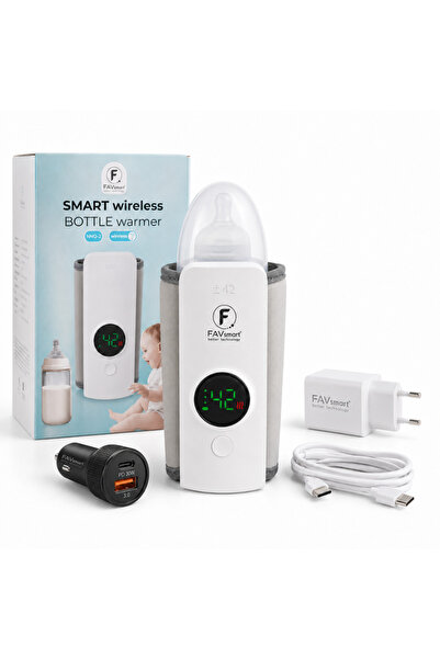 FAVsmart Incalzitor Biberon Portabil, 6000 mAh, 6 Trepte, LCD, Incarcator Pri...
