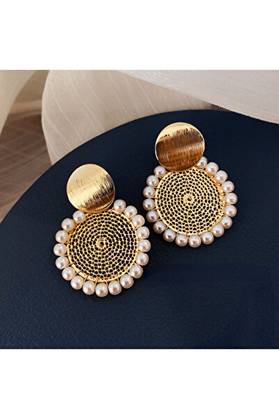 Choice7 HE3479-2 DREJEW pendientes de perlas redondas geométricas, aretes de ...