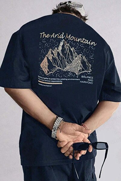Teenage Millionaire Men's Arid Mountain Oversize Navy Blue Salas T-Shirt