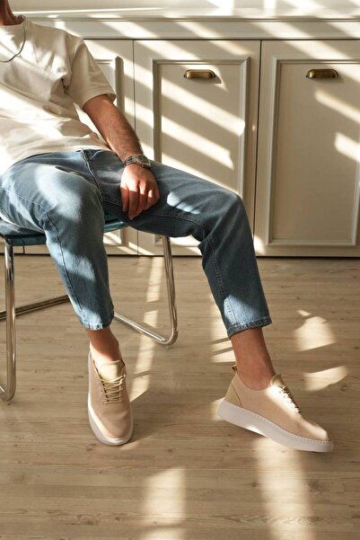 KUBACK Legend is back Kb-m101 kuback beige knitted lace-up men's casual shoes