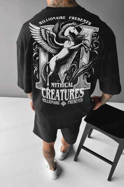 Millionaire Ανδρικό μπλουζάκι Black Creatures Oversize Loose Wide Fit Loose Cut