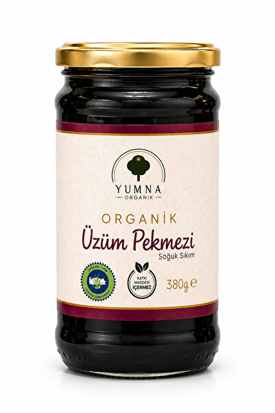 Yumna Organik Organik Sertifikalı Üzüm Pekmezi Soğuk Sıkım Şeker İlavesiz 380...