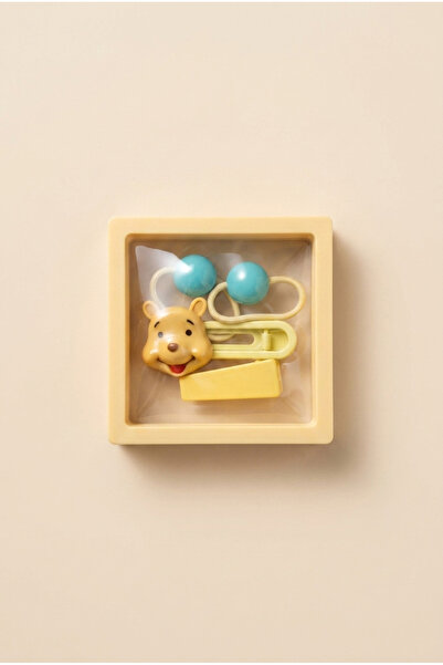 Katia&Bony Σετ πλαστικών αγκράφες με φιγούρα αρκουδάκι σε κουτί, κίτρινο