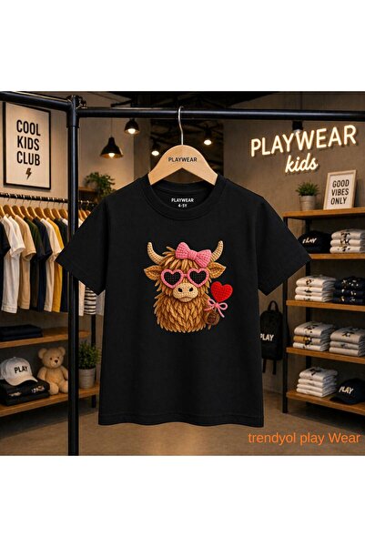 playwear Πλεκτό μπλουζάκι με σχέδιο Horn Heart Glasses, 100% παιδικό unisex μ...