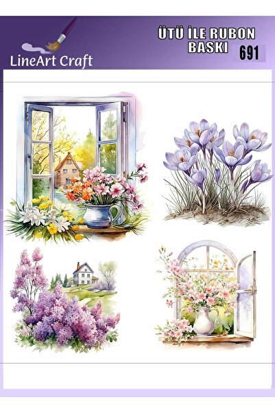 LİNEART طباعة نقل حراري بالروبون تينترفير للخشب والقماش رقم: RB691-30x30cm