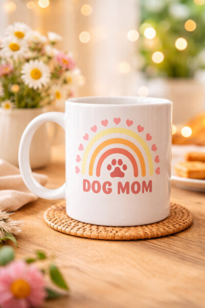 northcity n Dog Mom Themed Porcelain Coffee Mug – Adorable Rainbow Design