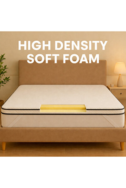 Zavora Homes High Density Soft Foam Mattress Topper – 5cm Thick, Premium Fabric, Plush Comfort & Support – Breathable, Durable, Luxury Bed Topper