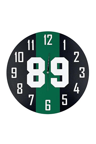 sportrun Kocaelispor Αδειοδοτημένο ρολόι τοίχου για φιλάθλους, μαύρο