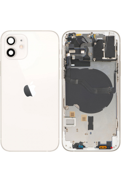 Apple iPhone 12 Battery Cover, With Middle Housing, White, Swap