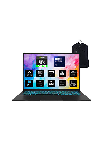 ASUS V16 V3607VP-RP016 Intel Core 7 240H 32GB 512GB SSD RTX5070 WİNDOWS 11 PR...