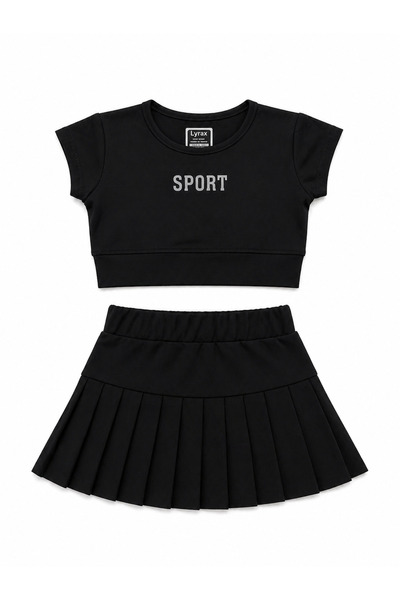 Beniizle Αθλητικό σετ για κορίτσια με ανάγλυφο σορτς και φούστα