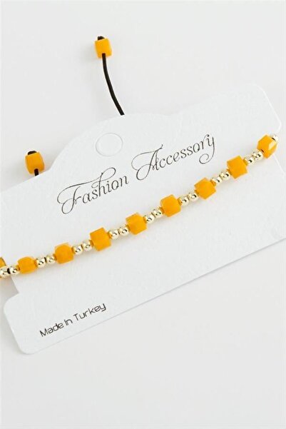 Generic Brand Cube Ball Metal Crystal Bracelet - Yellow
