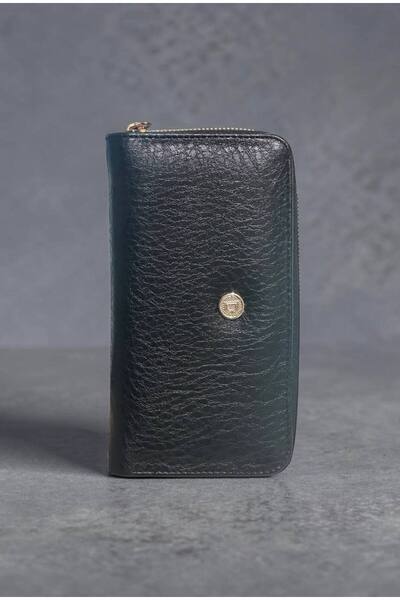 SÜNELA Large Size First Quality Faux Leather Classic Wallet with Single Zipper