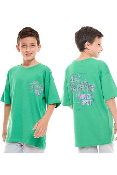 Victor and Jane Boys Oversized T-shirt Short sleeve - Green