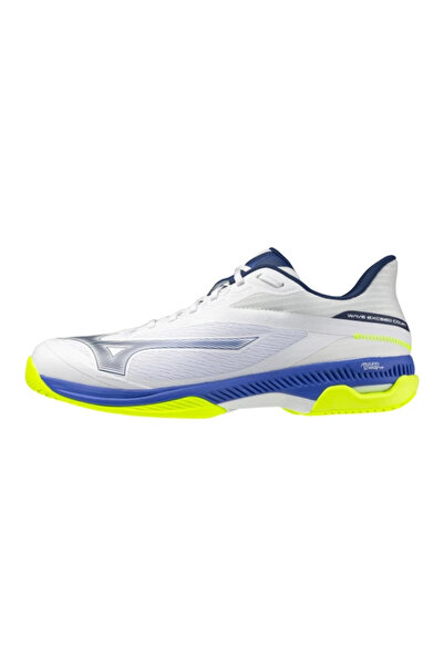 MIZUNO حذاء التنس Wave Exceed Court AC للرجال باللون الأبيض / الأزرق / الأصفر