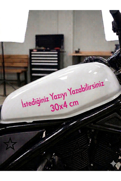 levvas Kişiye Özel Yazı Sticker 30x4 Cm motosiklet deposu araba arkası yazısı...