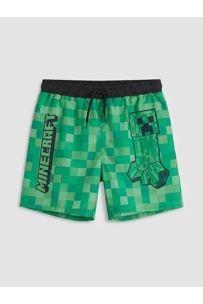 LC Waikiki Minecraft Baskılı Erkek Çocuk Deniz Şortu (S6)
