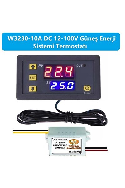 YATE10 W3230 DC12-100V 10A Güneş Paneli Termostatı