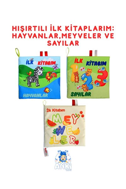 AnkiToys Hayvanlar, Sayılar ve Meyveler Hışırtılı Kitap Seti