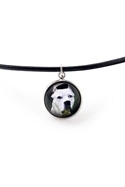 Art - Dog Dogo Argentino - pandantiv pentru colier cu fotografia ta, lucrat m...
