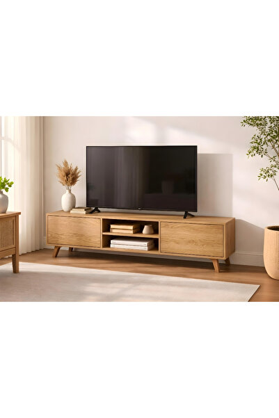 Ysf Ravoni Home Premium %100 MDF 140cm TV Ünitesi - Doğal Meşe Dokulu Yaşam Ü...