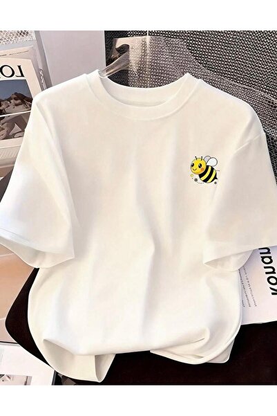 Oceanwear تي شيرت أبيض بأكمام قصيرة مطبوع عليه Arı Minimal للجنسين