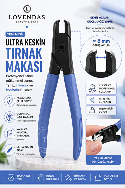 Lovendas Ultra Keskin Yeni Nesil Tırnak Makası Sıçratmayan Özel Tasarım