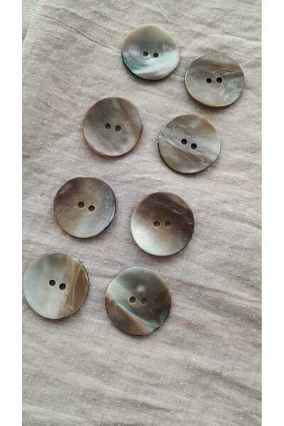 ILERI EUROPE Natural Genuine Pearl Mussel Shell Button 24 mm 8Pcs