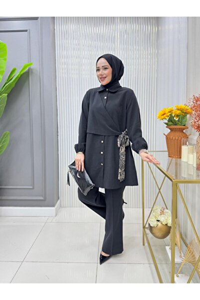 GK Side Tie Detail Tunic Set Tencel Fabric