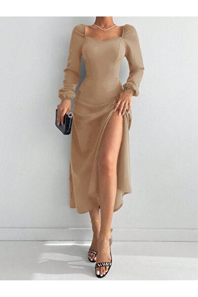 mass fashion Women's Slit Detailed Long Stylish Dress