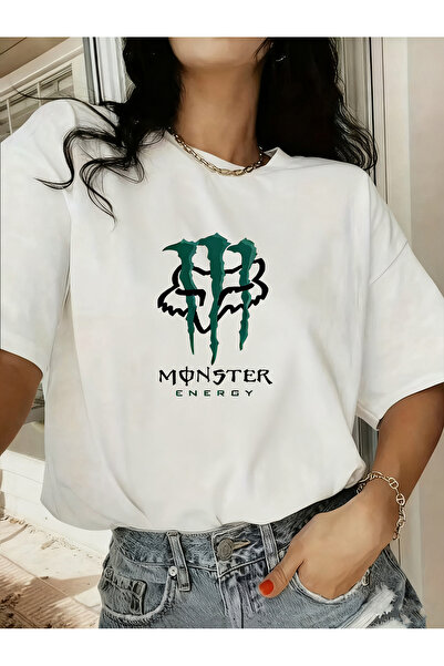 SAUDI Monster Energy x Fox Racing Logo Graphic T-Shirt, 100% Cotton Short Sle...