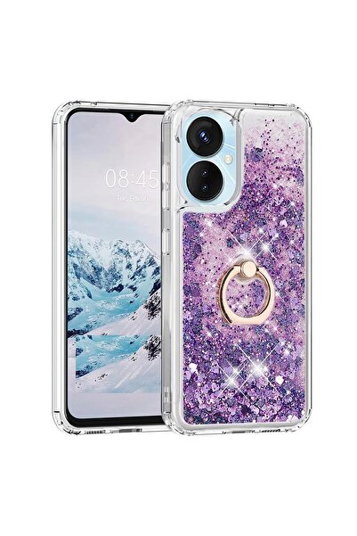 Pilanix Tecno Spark 9 Pro Kılıf Yüzüklü Standlı İçi Sulu Hareketli Milce Kapak