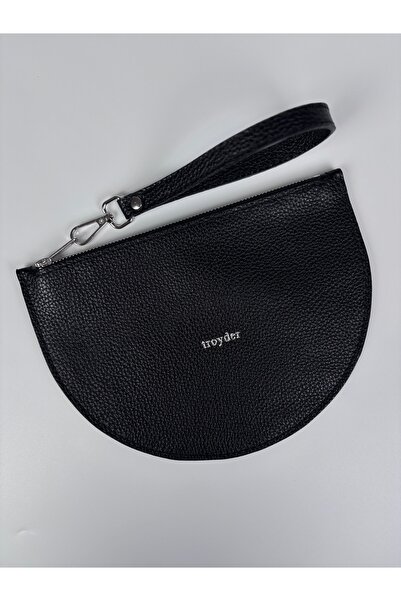 TROYDER Genuine Leather Clutch/Portfolio Bag Black