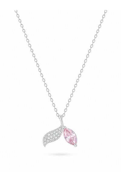 Clariss 316L Steel Chain Silver Color Fish Tail Model Zircon Stone Women's Ne...