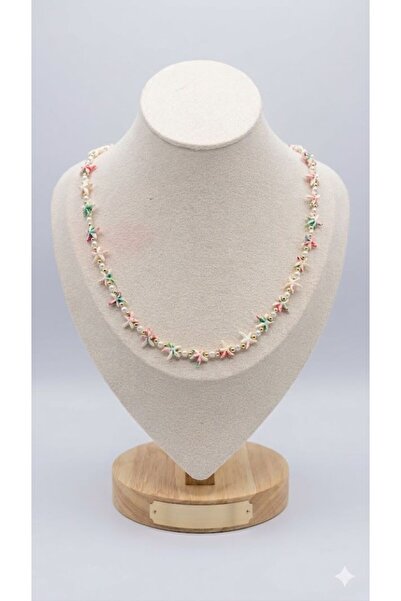 GMN COLLECTION YENİ SEZON ALAÇATI STİLİ YILDIZLI DENİZ KABUKLU SEDEFLİ KOLYE