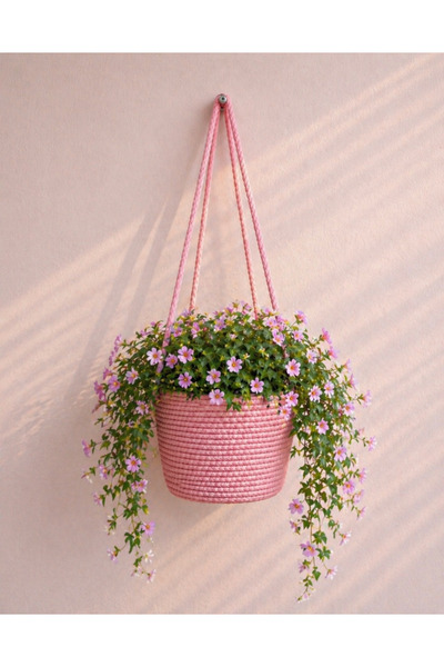 ÖRGÜM Saksı Kılıfı Dekiratif Sepet Çiçeklik 20x18 cm BİTKİ VE ASMA APARATI DA...