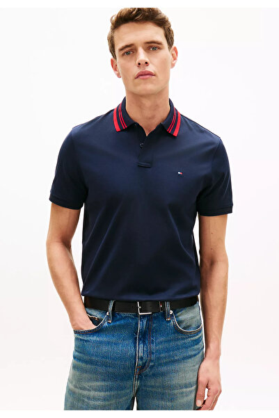 Tommy Hilfiger Erkek Normal Kesim Pamuklu Bayrak Logo İşlemeli Jakarlı Lacive...